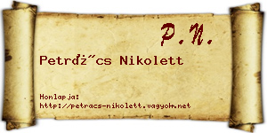 Petrács Nikolett névjegykártya